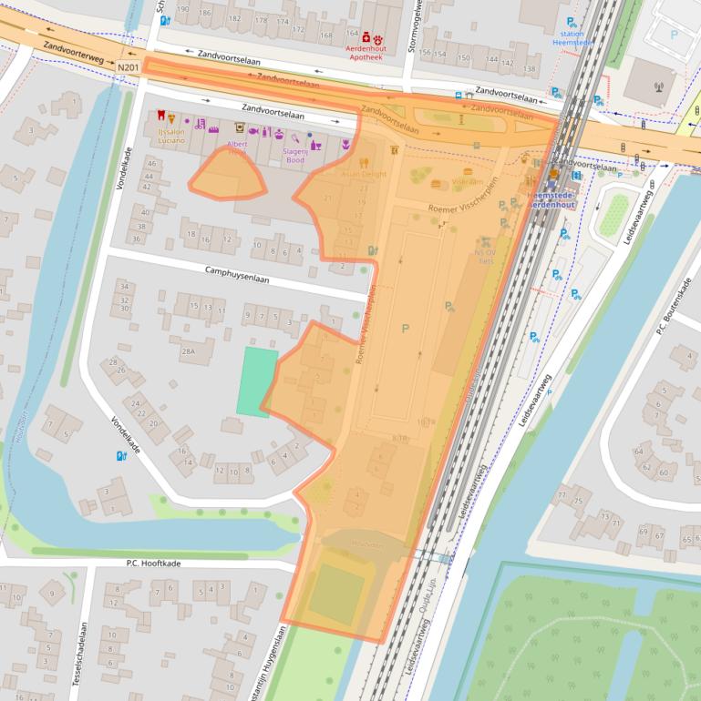 Kaart van postcodegebied 2106AG.