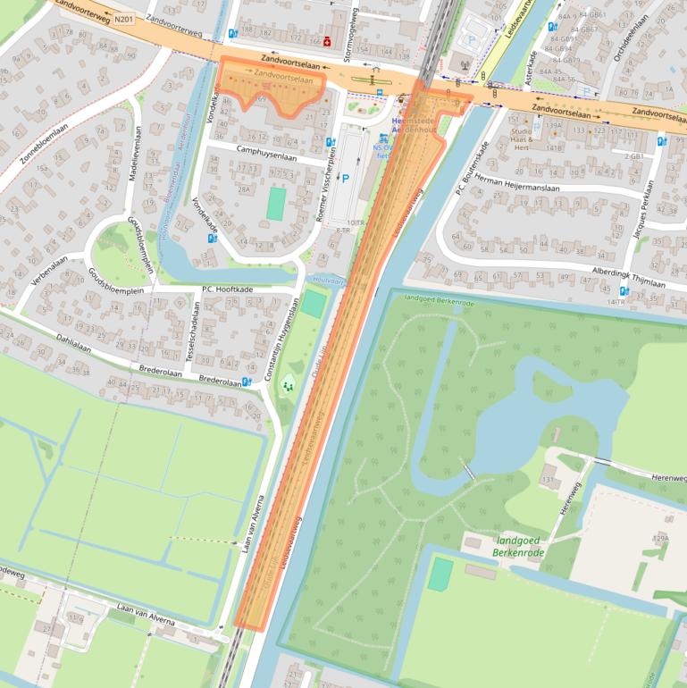 Kaart van postcodegebied 2106AM.