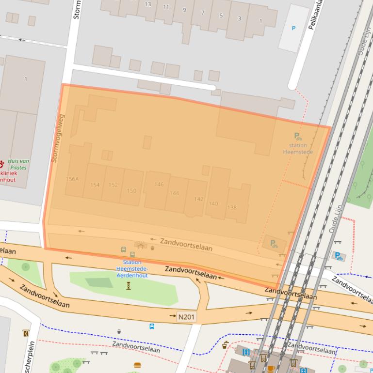 Kaart van postcodegebied 2106AN.