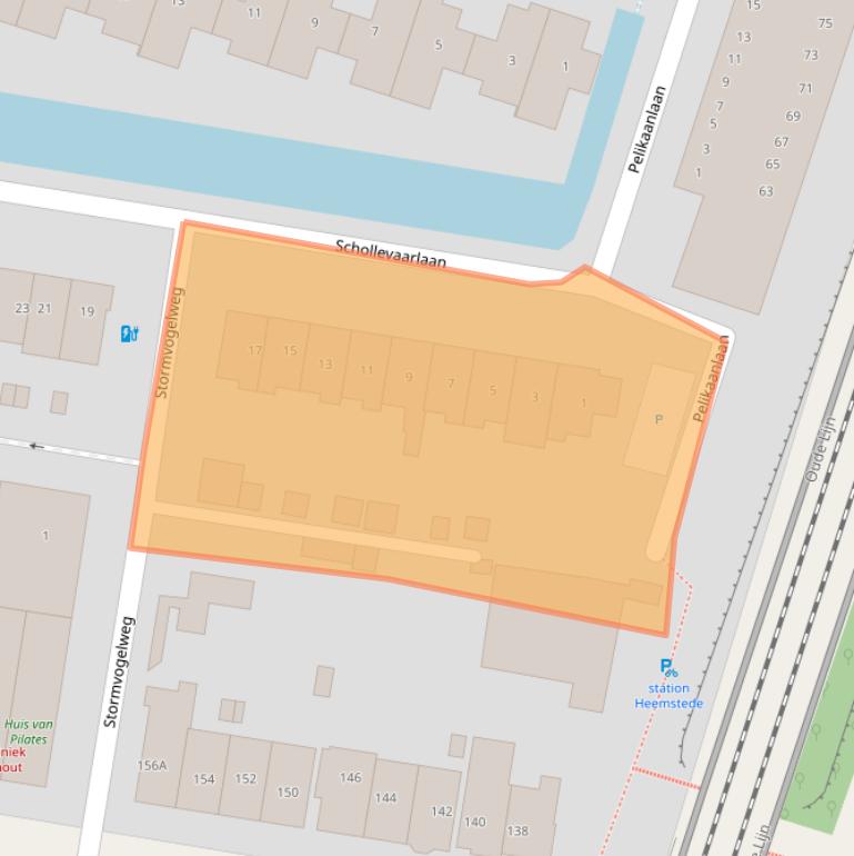 Kaart van postcodegebied 2106AZ.