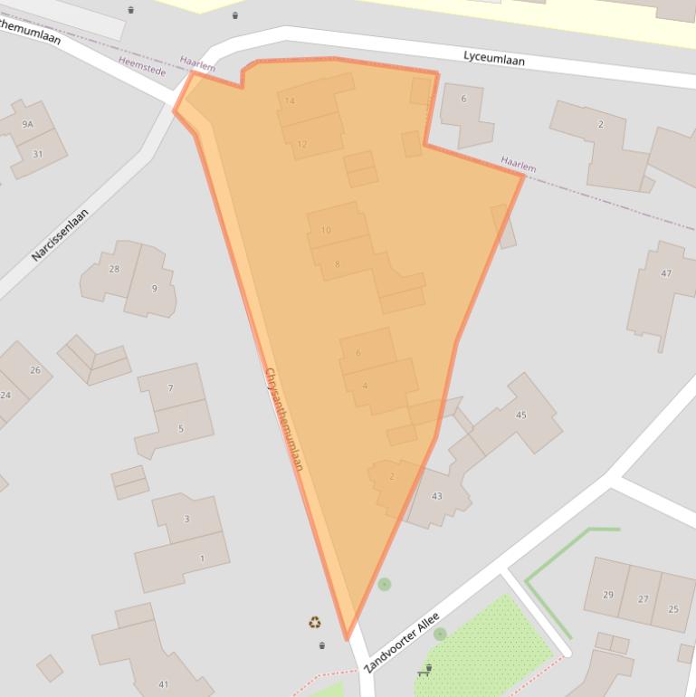 Kaart van postcodegebied 2106BN.