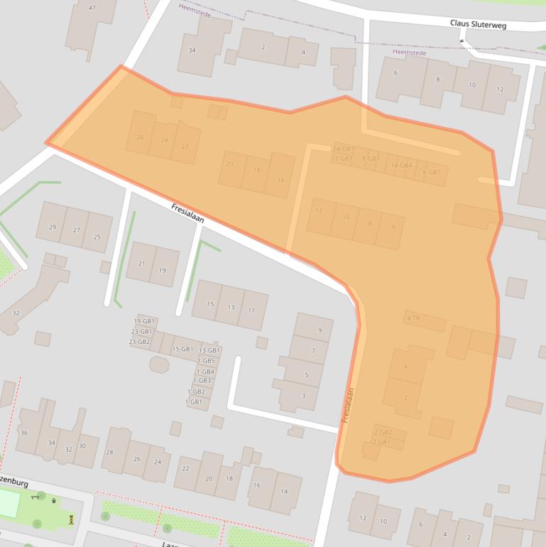 Kaart van postcodegebied 2106BS.