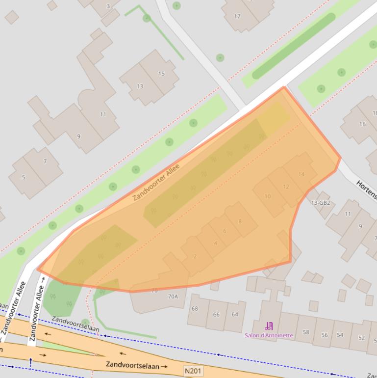 Kaart van postcodegebied 2106BW.