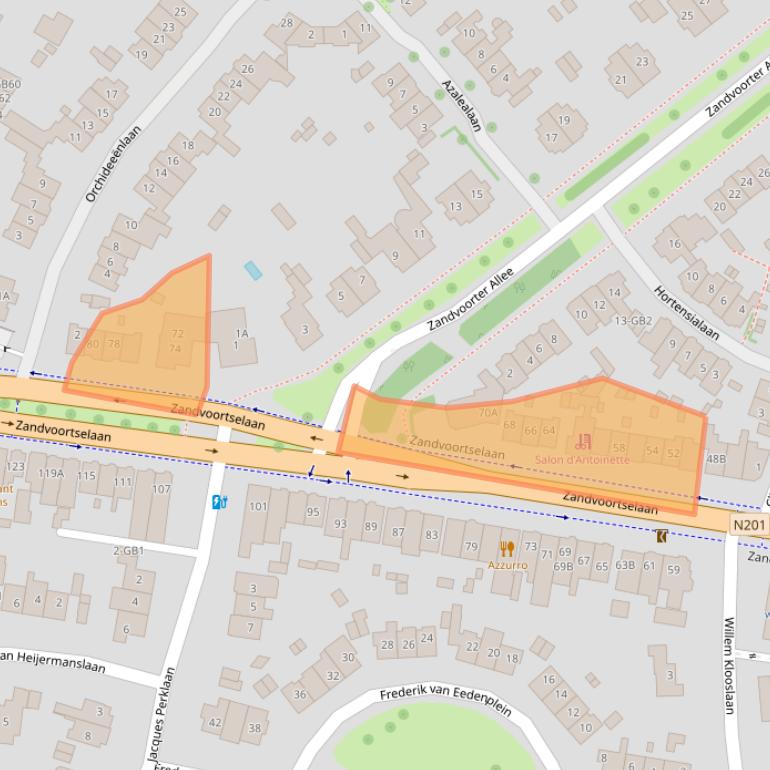 Kaart van postcodegebied 2106CR.