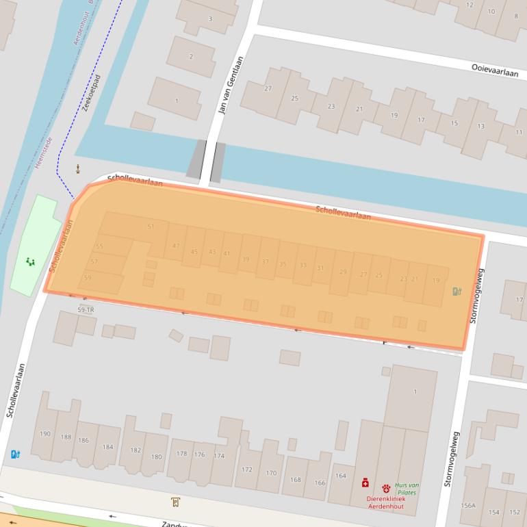 Kaart van postcodegebied 2106DB.