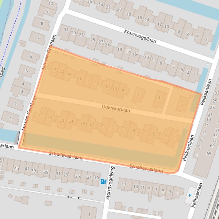 Kaart van postcodegebied 2106DC.
