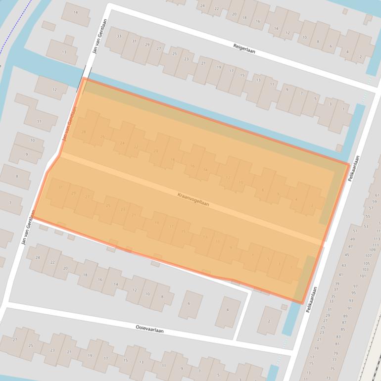 Kaart van postcodegebied 2106DD.