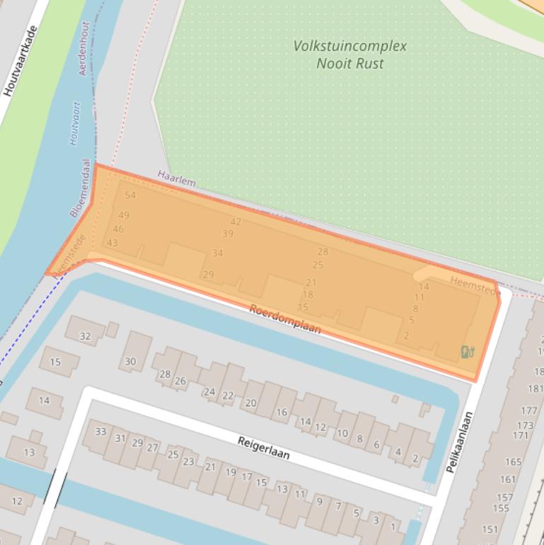 Kaart van postcodegebied 2106DG.