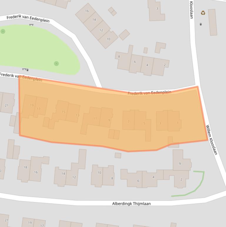 Kaart van postcodegebied 2106EB.