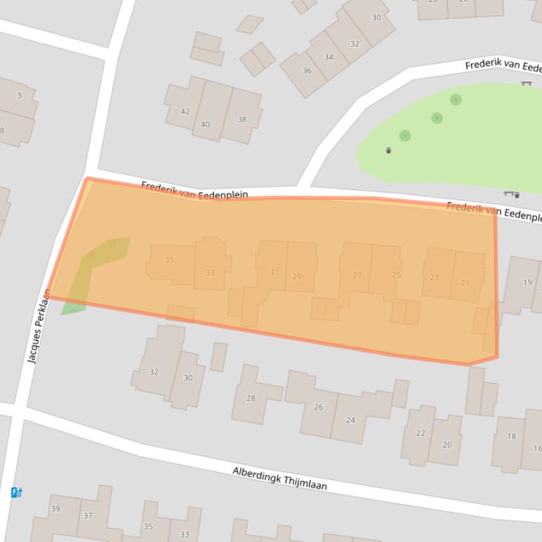 Kaart van postcodegebied 2106EC.