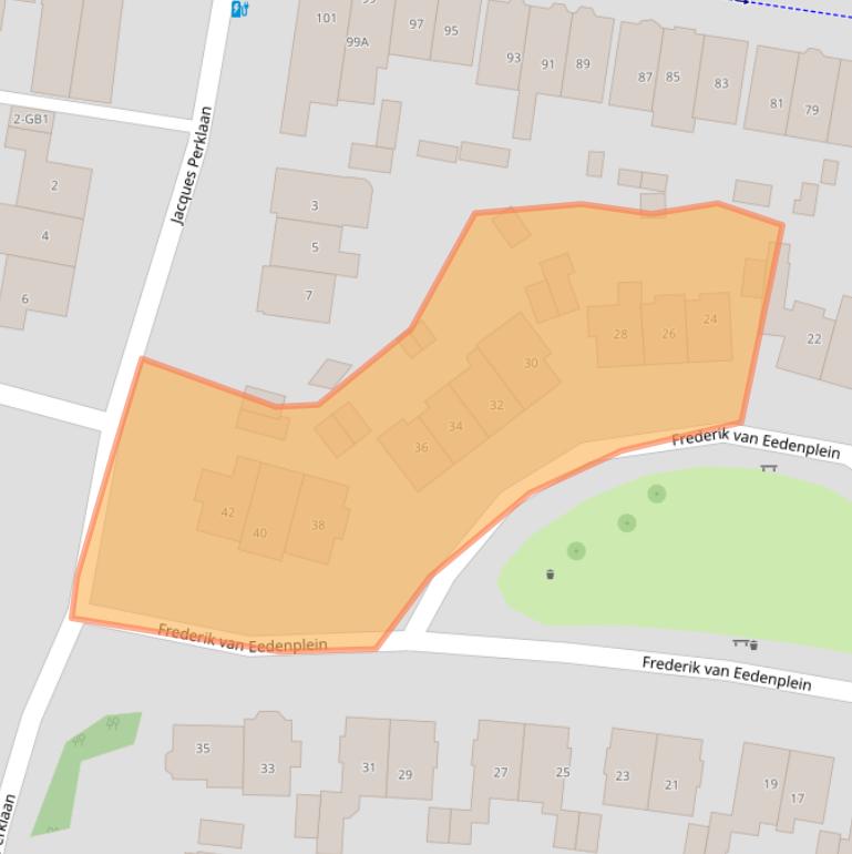 Kaart van postcodegebied 2106EE.