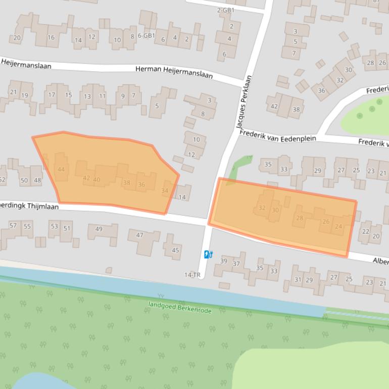 Kaart van postcodegebied 2106EL.