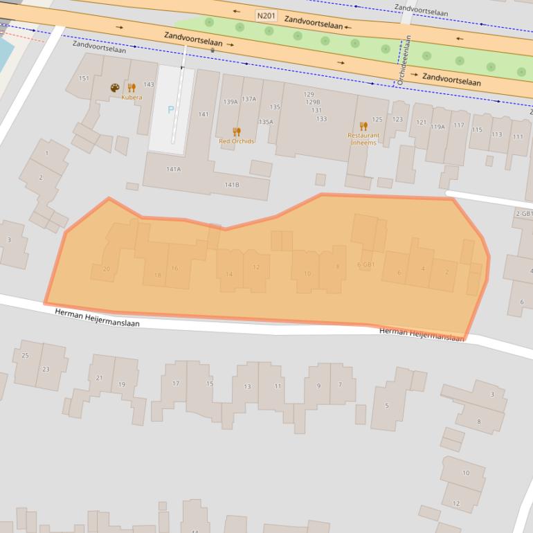 Kaart van postcodegebied 2106ES.