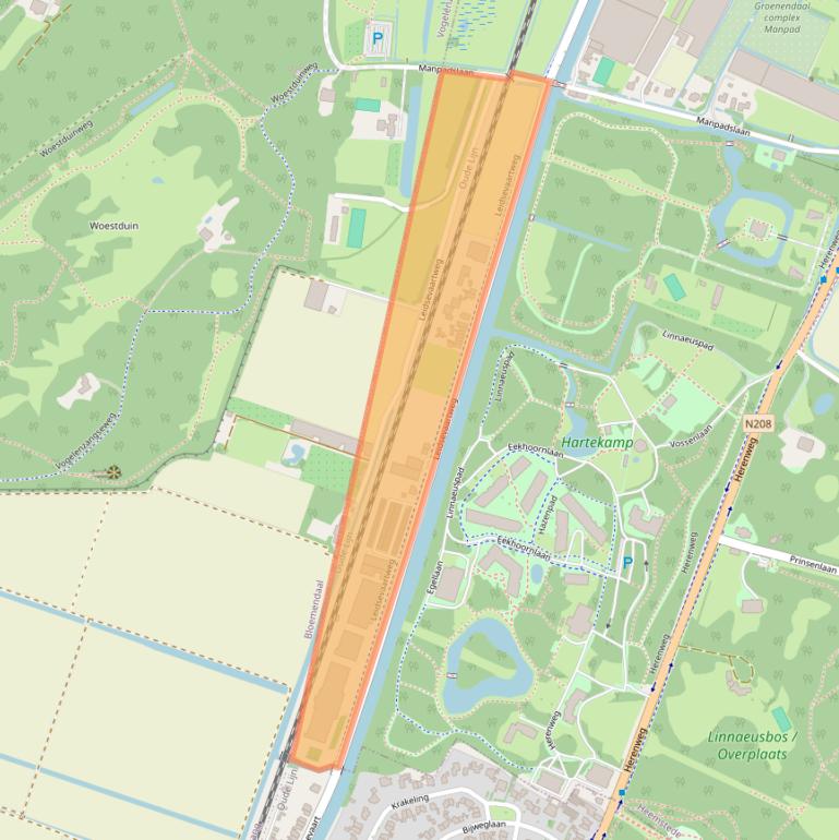 Kaart van postcodegebied 2106NA.