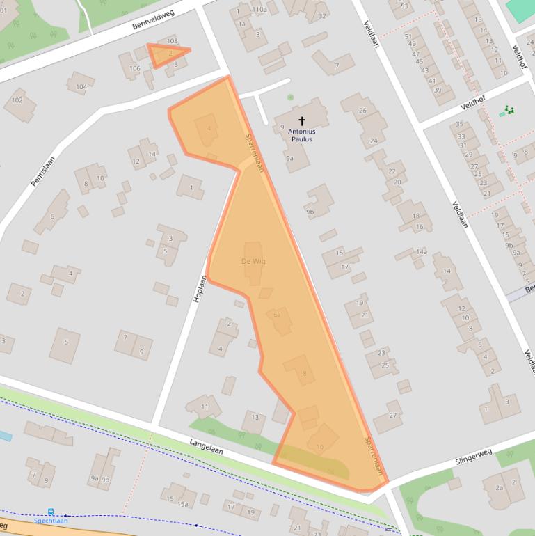 Kaart van postcodegebied 2111AG.