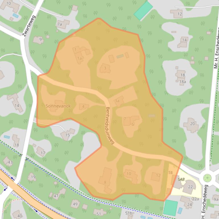 Kaart van postcodegebied 2111AK.