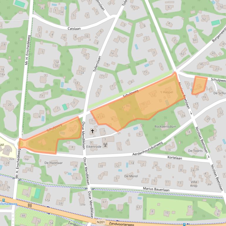 Kaart van postcodegebied 2111AM.