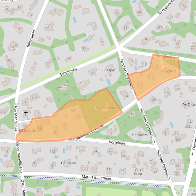 Kaart van postcodegebied 2111AN.