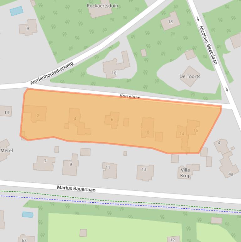 Kaart van postcodegebied 2111AR.