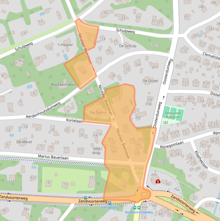 Kaart van postcodegebied 2111AV.