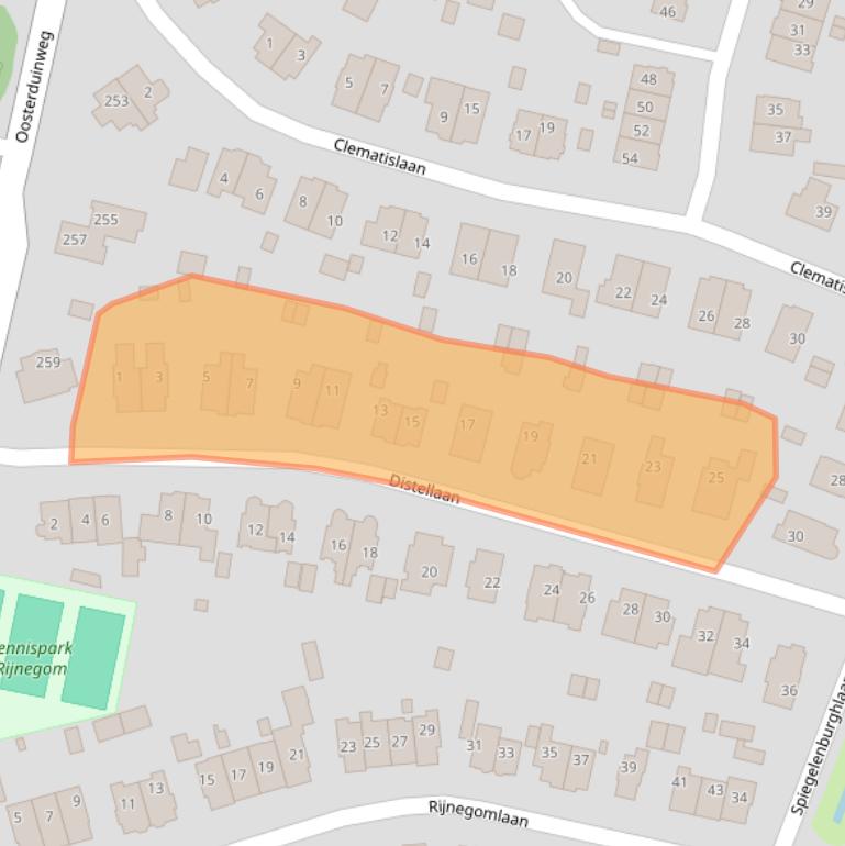 Kaart van postcodegebied 2111BA.