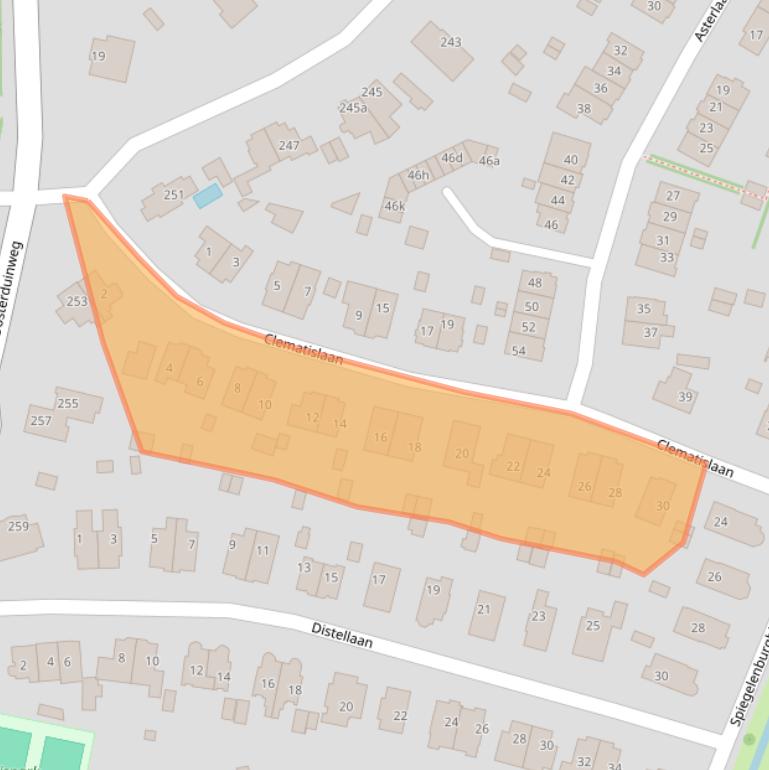 Kaart van postcodegebied 2111BE.