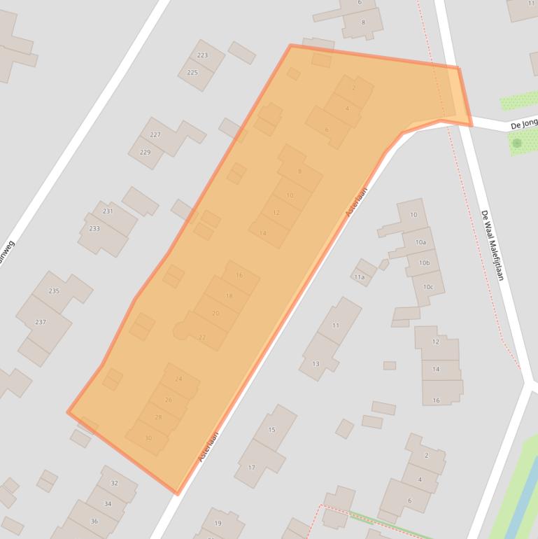 Kaart van postcodegebied 2111BH.