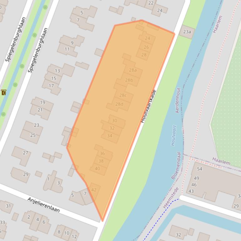 Kaart van postcodegebied 2111BS.