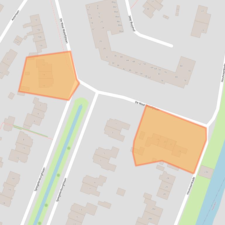 Kaart van postcodegebied 2111BW.