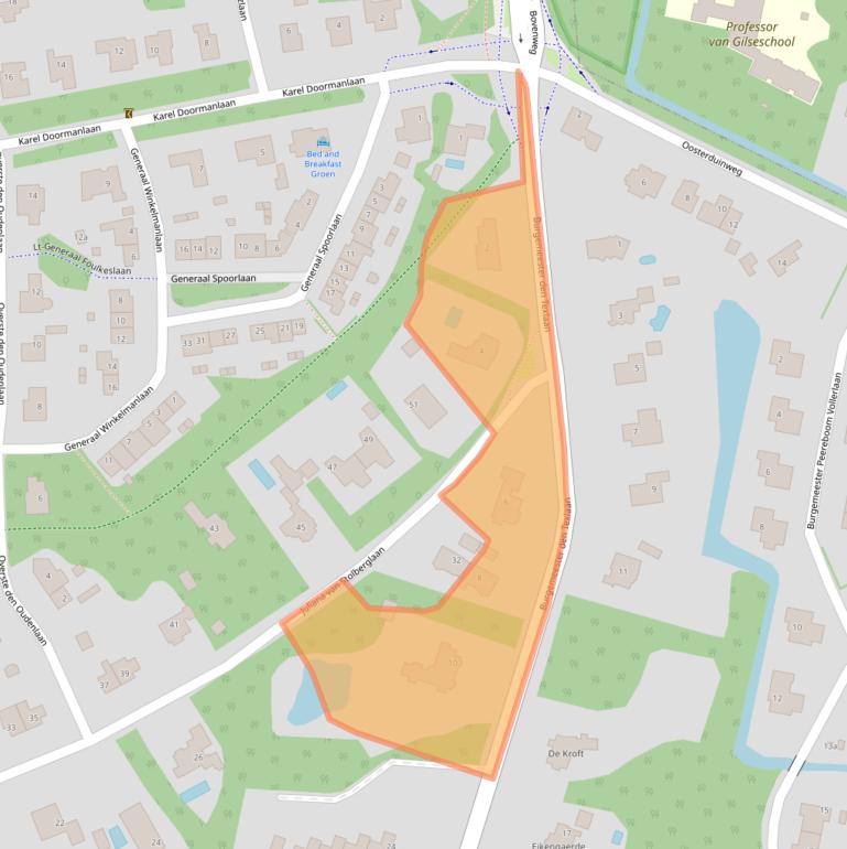 Kaart van postcodegebied 2111CD.