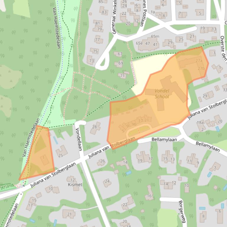 Kaart van postcodegebied 2111CJ.