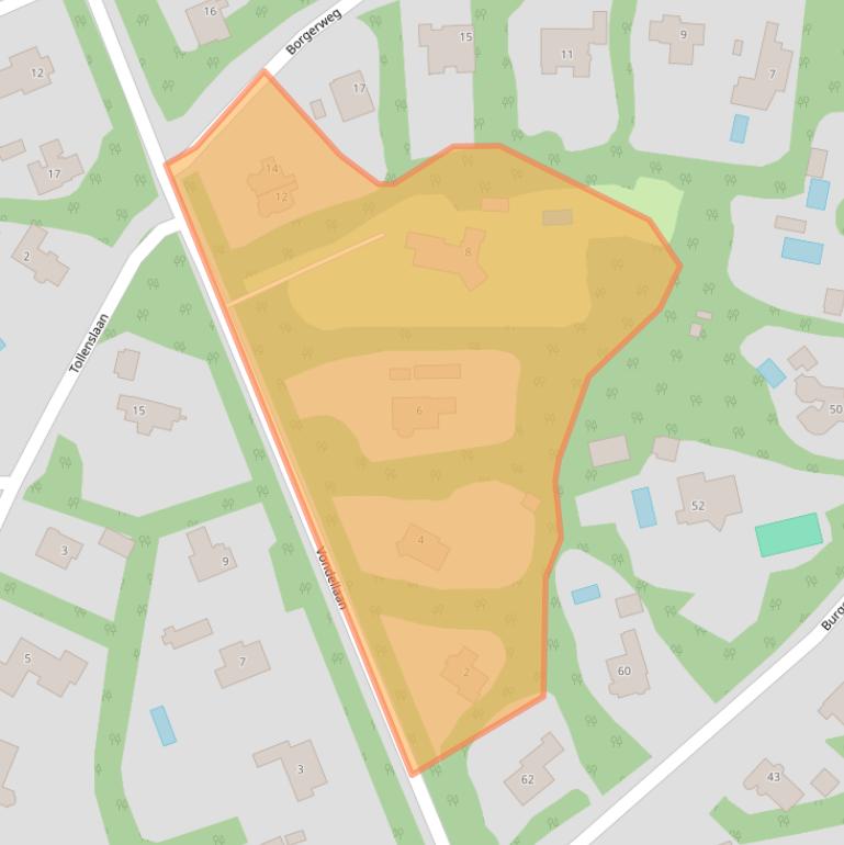 Kaart van postcodegebied 2111CN.