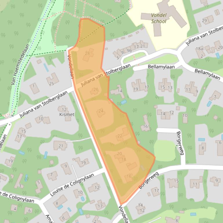 Kaart van postcodegebied 2111CP.