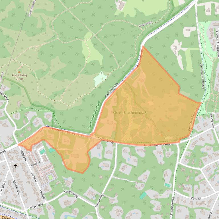 Kaart van postcodegebied 2111EE.