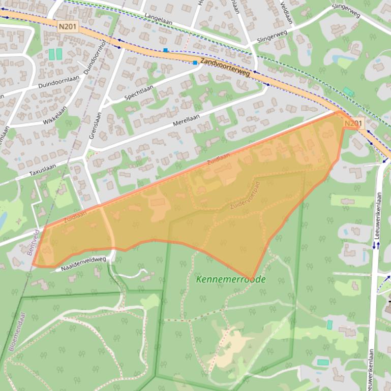 Kaart van postcodegebied 2111GB.