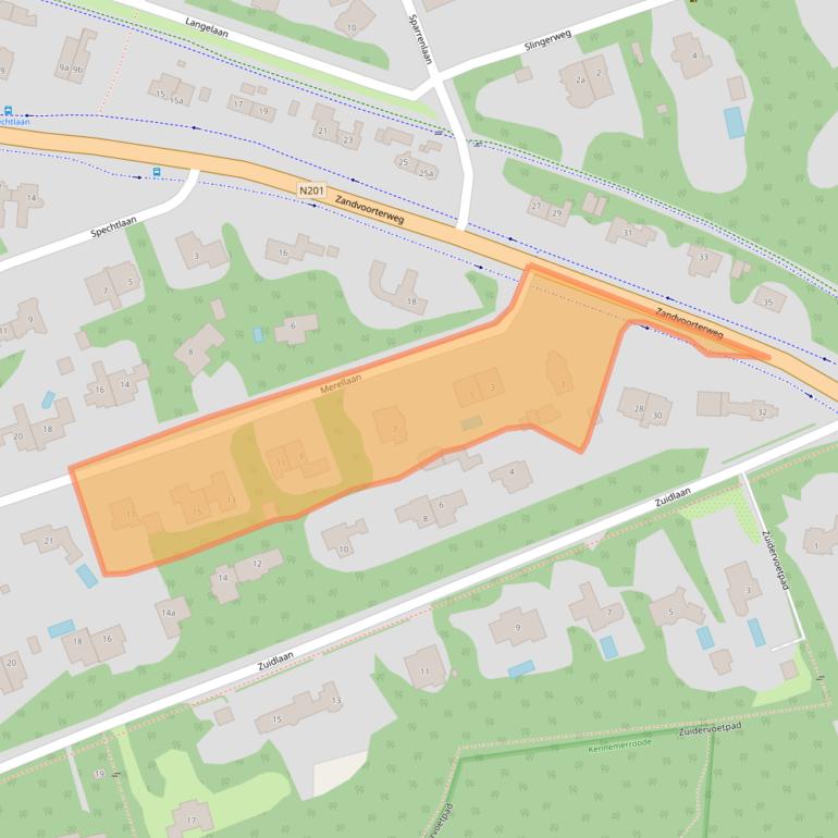 Kaart van postcodegebied 2111GJ.