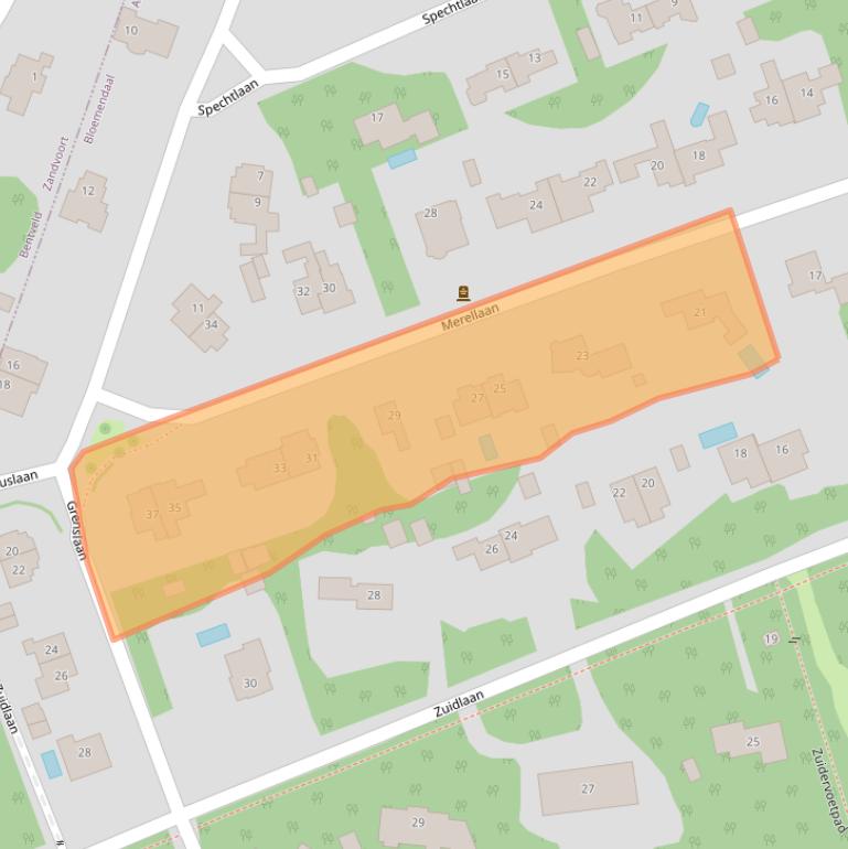 Kaart van postcodegebied 2111GK.