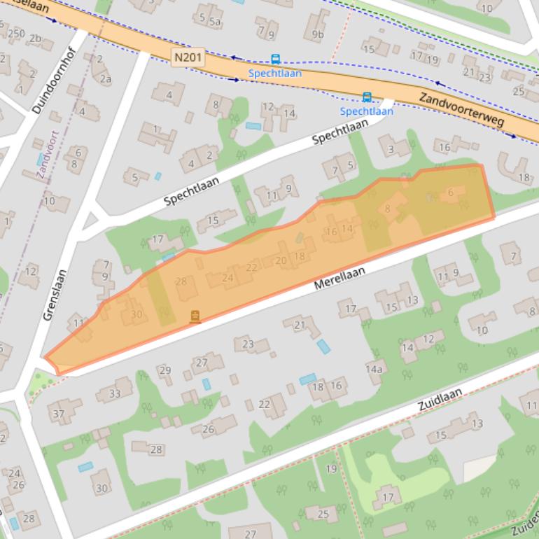 Kaart van postcodegebied 2111GL.