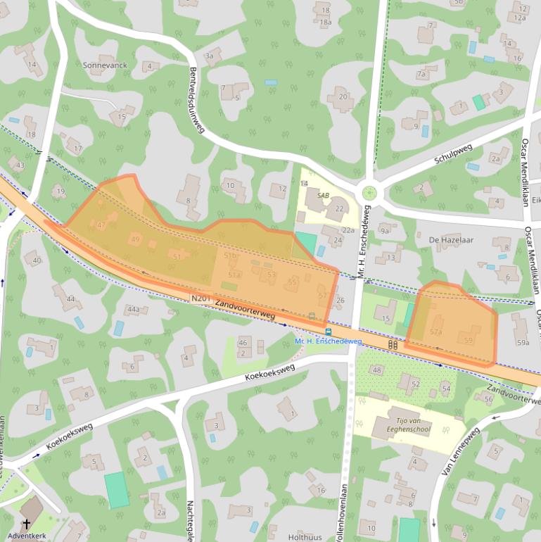 Kaart van postcodegebied 2111GS.