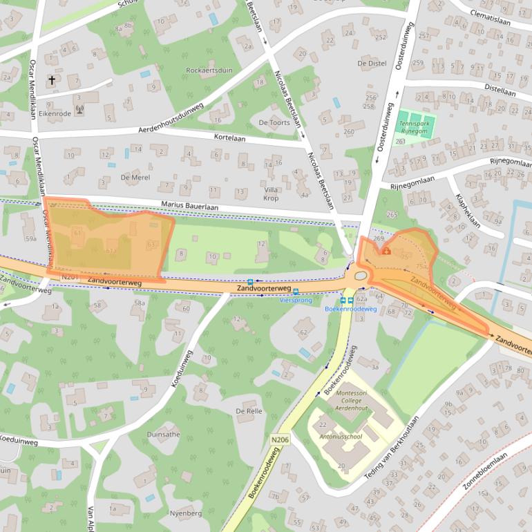 Kaart van postcodegebied 2111GT.