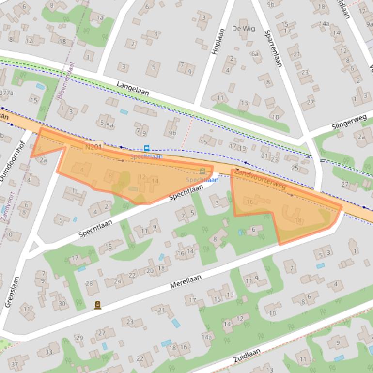 Kaart van postcodegebied 2111GV.