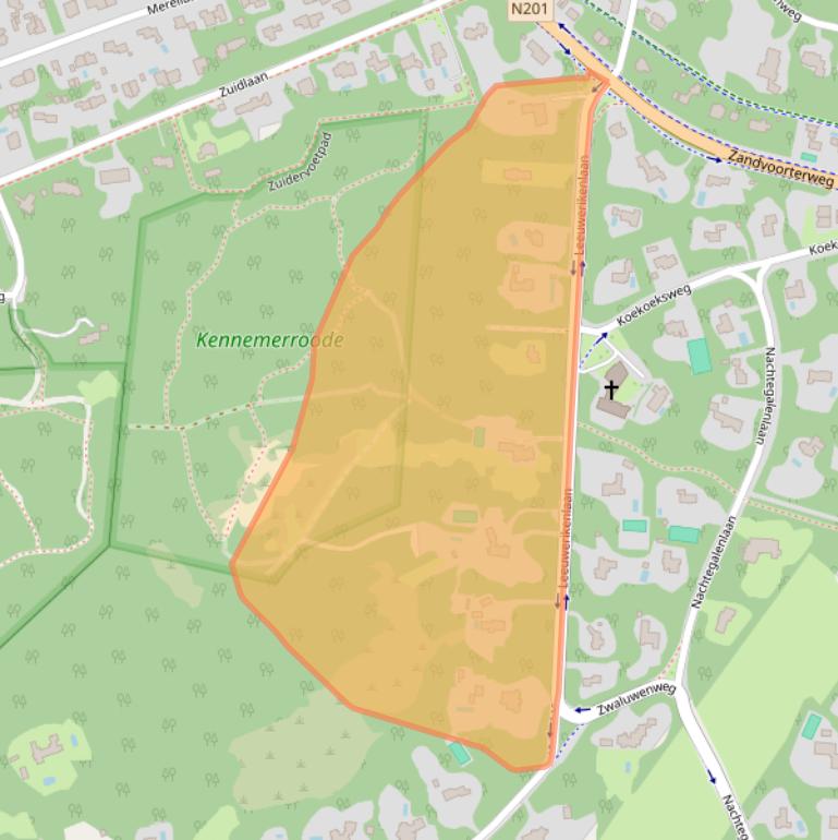 Kaart van postcodegebied 2111HB.