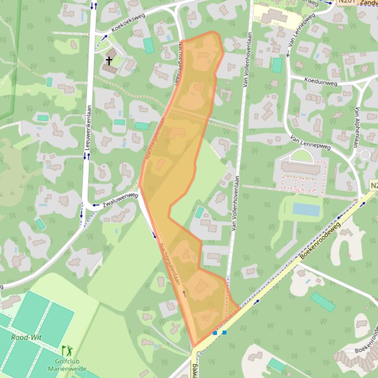 Kaart van postcodegebied 2111HE.