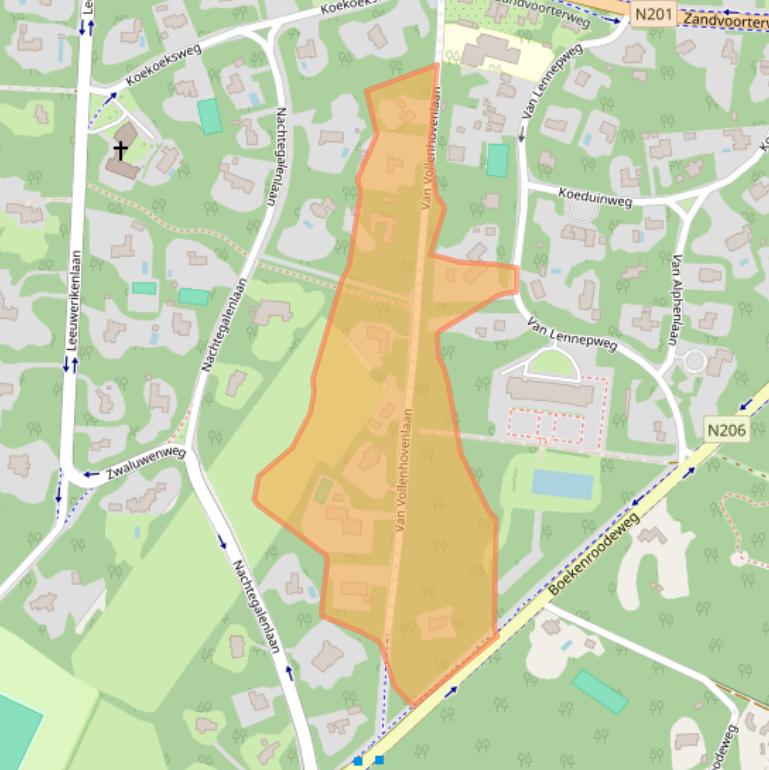 Kaart van postcodegebied 2111HH.