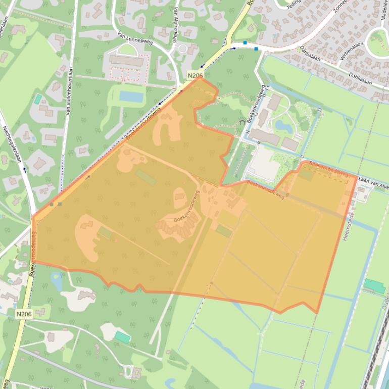 Kaart van postcodegebied 2111HK.