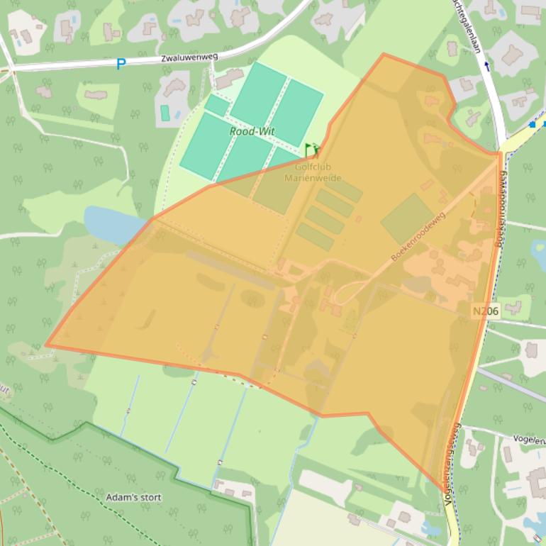 Kaart van postcodegebied 2111HN.