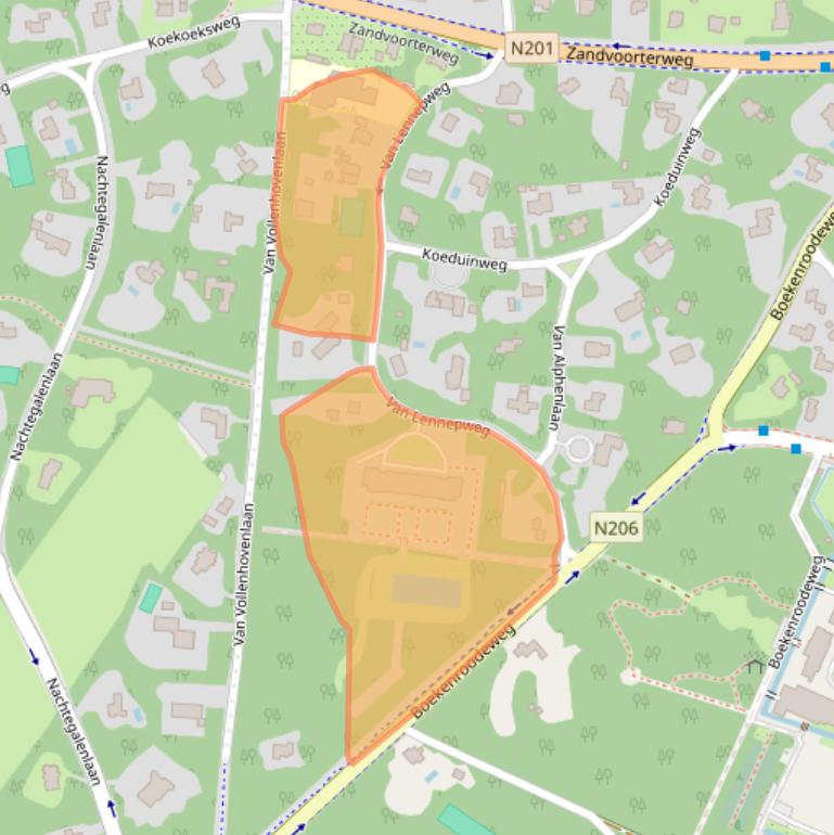 Kaart van postcodegebied 2111HV.