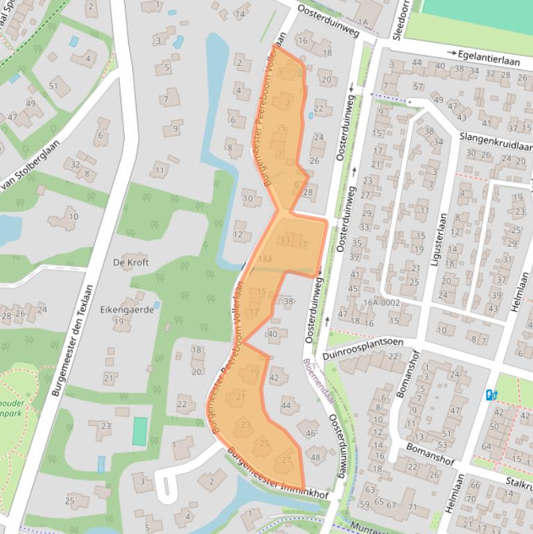 Kaart van postcodegebied 2111TA.