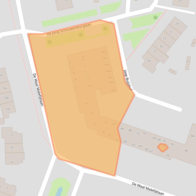 Kaart van postcodegebied 2111TH.