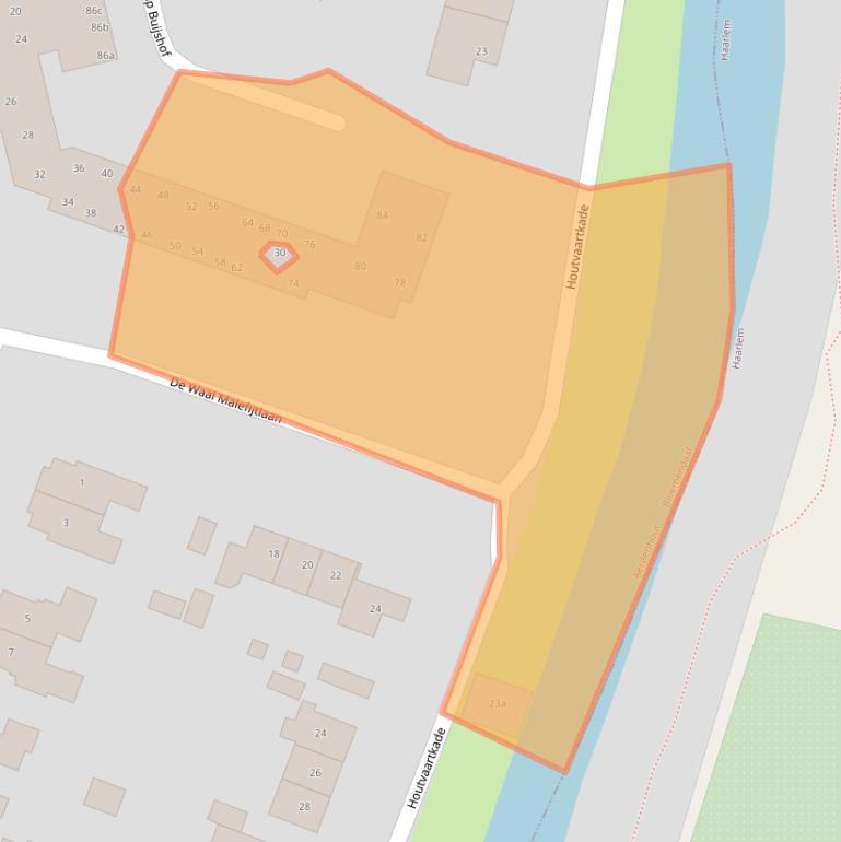 Kaart van postcodegebied 2111TJ.